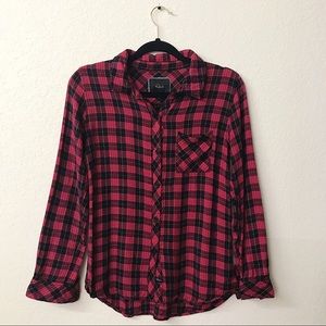 Rails Hunter Red and Black Mini Check Plaid Shirt